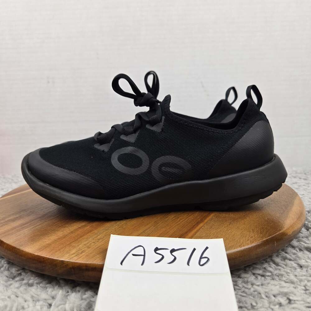 Oofos Womens 9 Oomg Sport LS Lace Up Triple Black Comfort Recovery Comfort Shoe